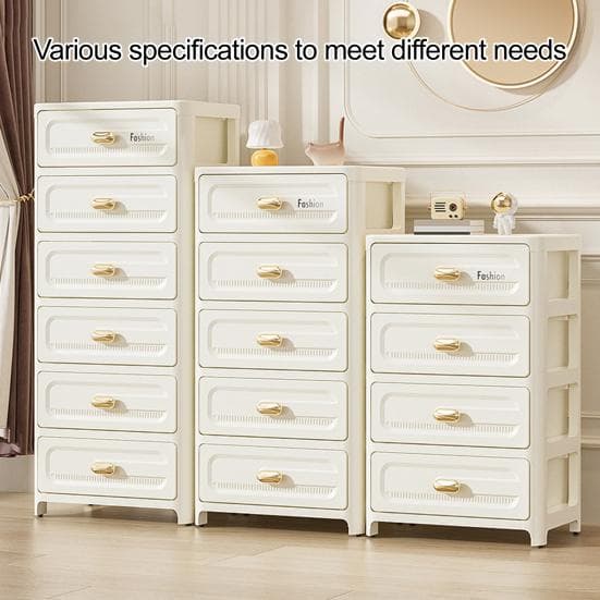 Armadio Contenitore Forte Portata Robusto Organizzatore per Stoccaggio Pesante con Design a Puleggia Decorazione Camera da Letto Soggiorno chiaro