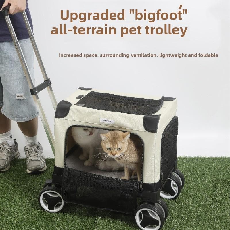Trasportino Grande per Animali Domestici con Ruote Trolley da Viaggio Multi-Gatto Zaino Trasportino Cane Spazioso Portatile Sedile Auto Passeggino per