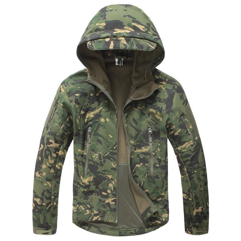 Giacca mimetica impermeabile Softshell da uomo Giacca tattica in pile antivento Cappotto caldo uniforme militare dell'esercito Abbigliamento da caccia