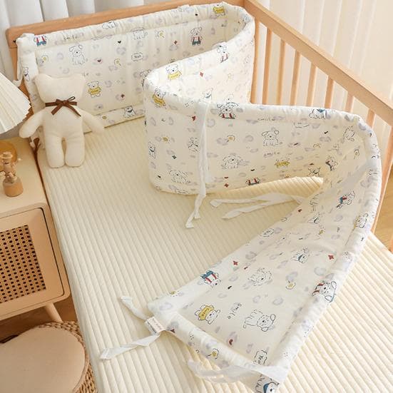 Paracolpi Universale per Culla Morbido Parasponda per Culla Imbottitura in Cotone Traspirante per Culla da Bambino Parapetto per Parco Giochi Letto La