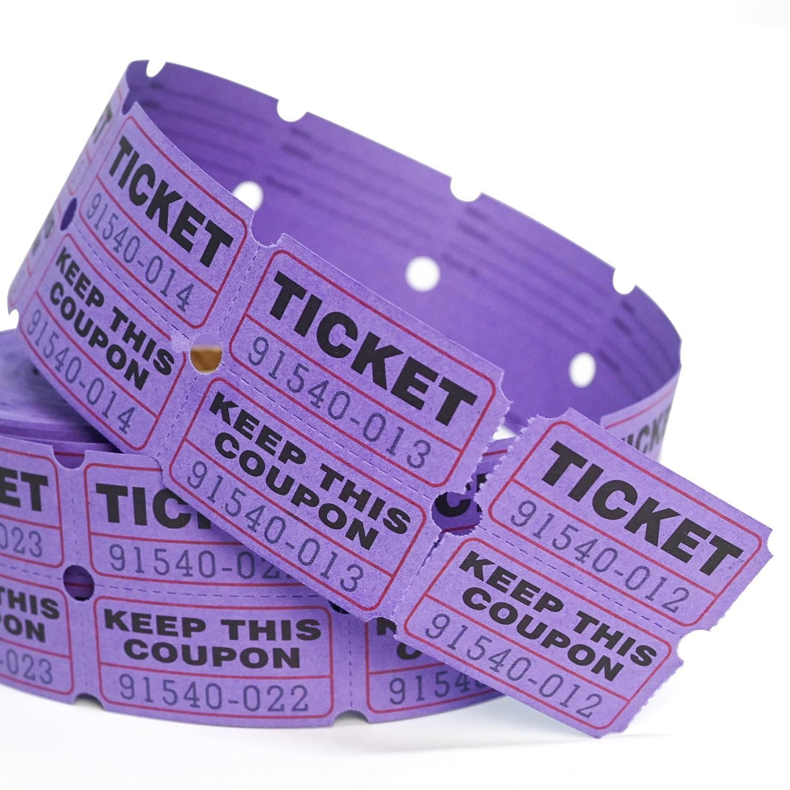 1000 biglietti colorati a strappo per lotteria, doppi rotoli, biglietto d'ingresso, biglietto di gioco per eventi, carnevali, ingresso, premio di clas