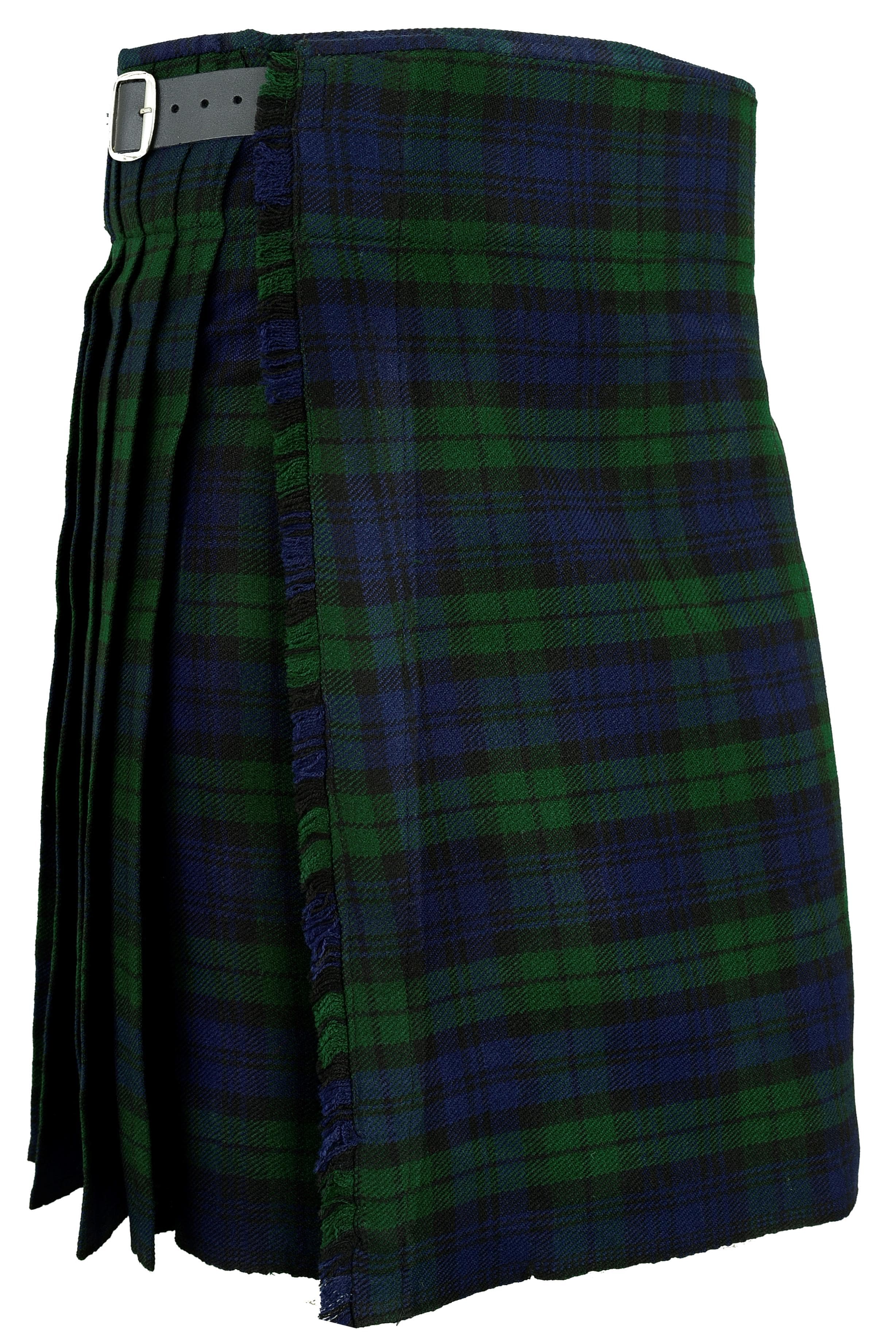 Kilt scozzese Tartan Blackwatch Abito tradizionale delle Highlands Gonne Abbigliamento da matrimonio cm verde
