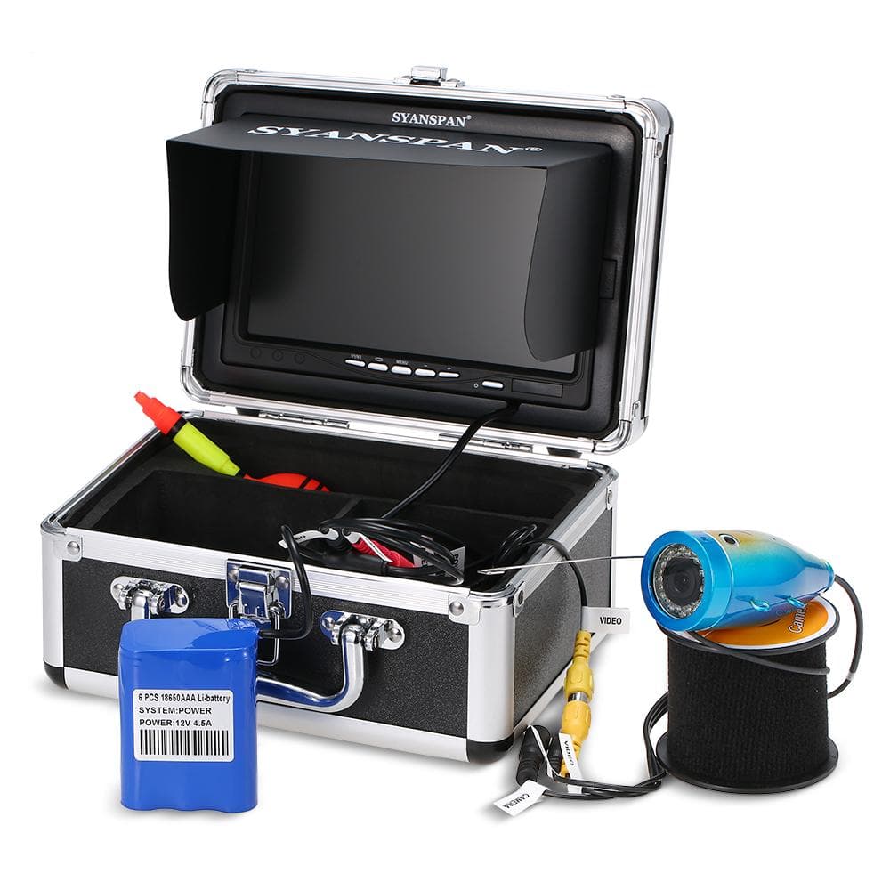 Monitor portatile da 7 pollici 1000TVL Kit telecamera subacquea per pesca subacquea impermeabile 24 LED IR a infrarossi