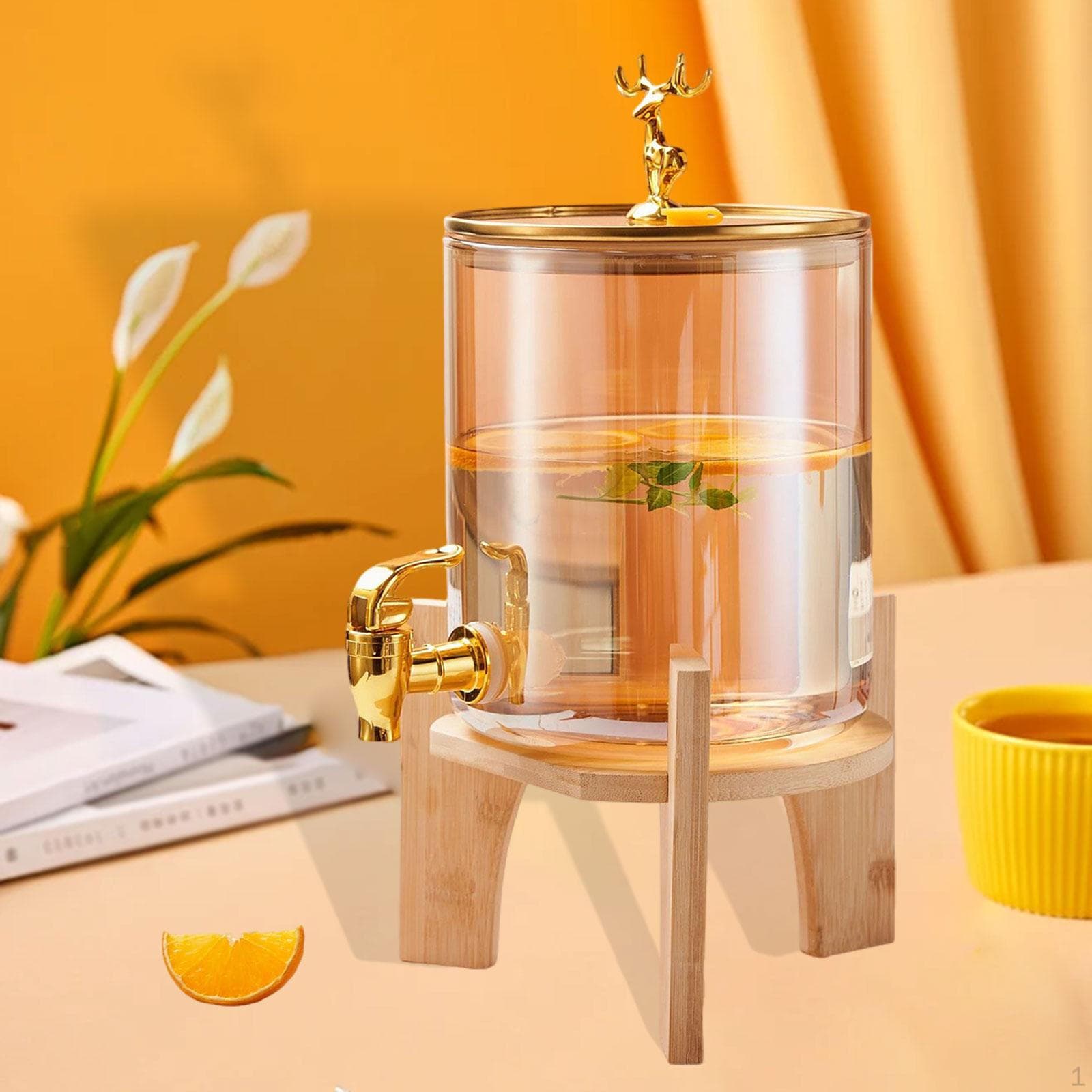 Dispenser per bevande con rubinetto, Alzata in vetro per bevande per feste Acqua colore grigio