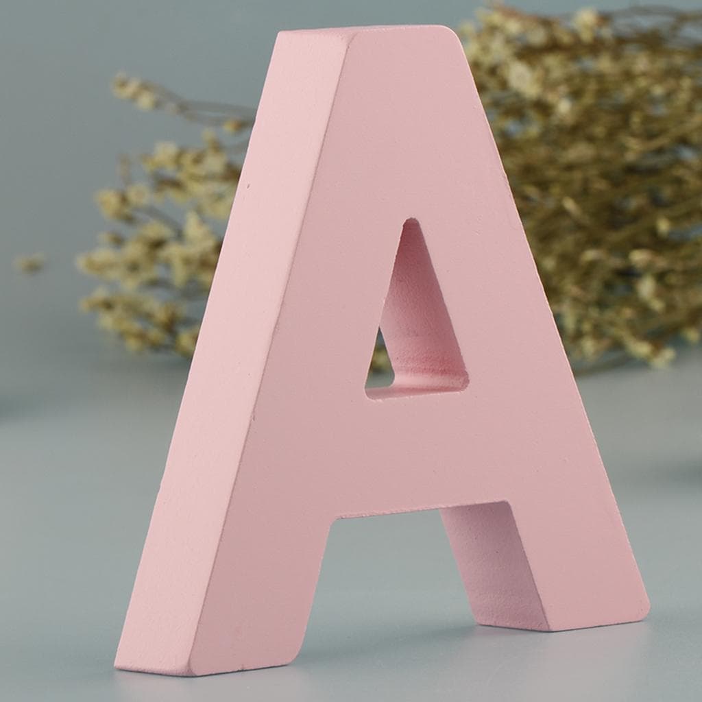 Lettere Alfabetiche Rosa in Legno 26 Lettere Luminose Segno da Appendere a Parete/Porta A-Z per Cameretta Bambini Decorazioni Asilo