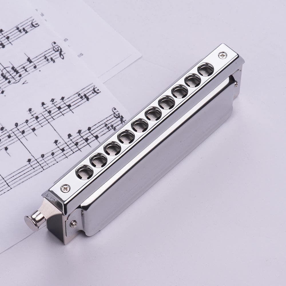 Armonica Cromatica Swan 10 Fori 40 Tonalità Tonalità di C Argentata con Scatola Raffinata