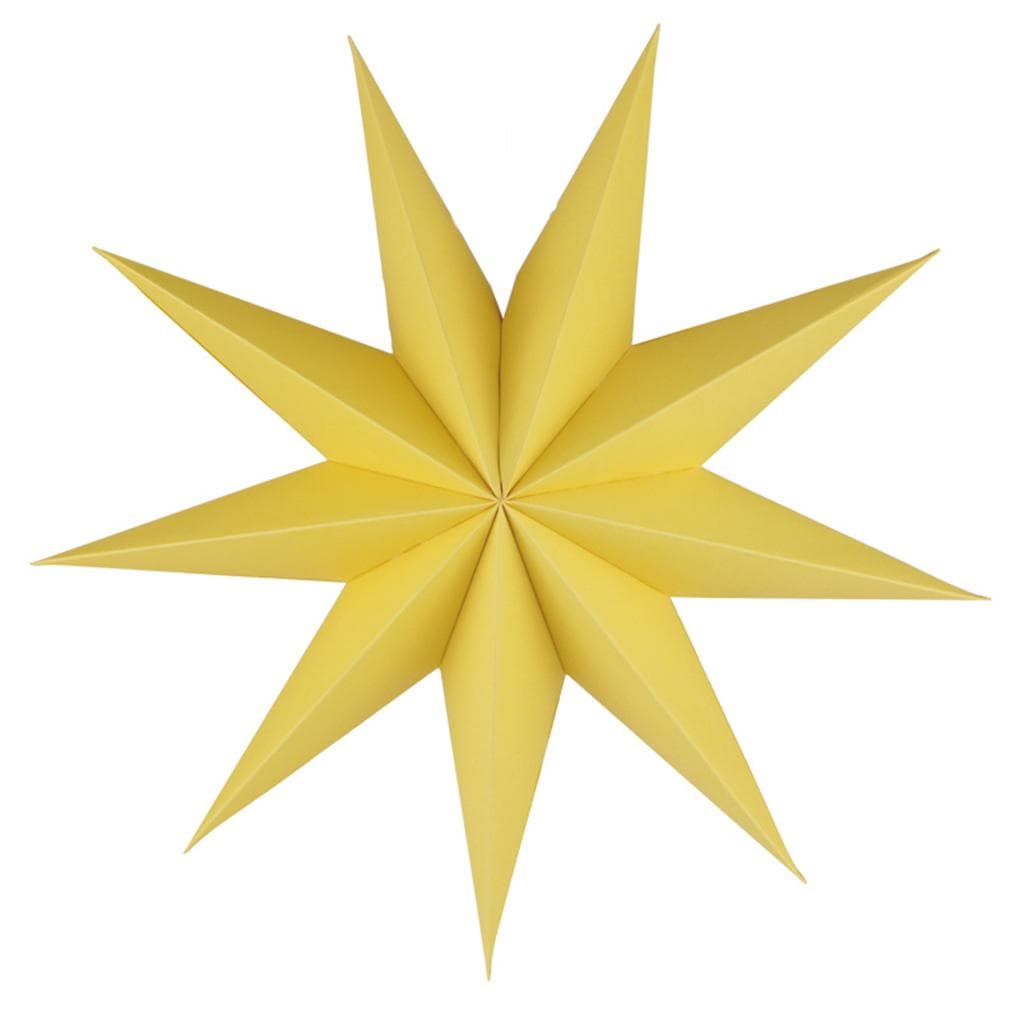 Stella a Nove Punte Fai da Te Piegata da Appendere Stella di Carta Natale Matrimonio Compleanno Casa Decorazione Finestra giallo