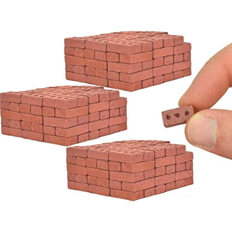 50-150 pezzi 1:16 Mattoncini Mini Veri Modello, Accessori Paesaggistici per Statuette Miniature, Giocattolo Mattoncini Finti Fai da Te per Costruzioni