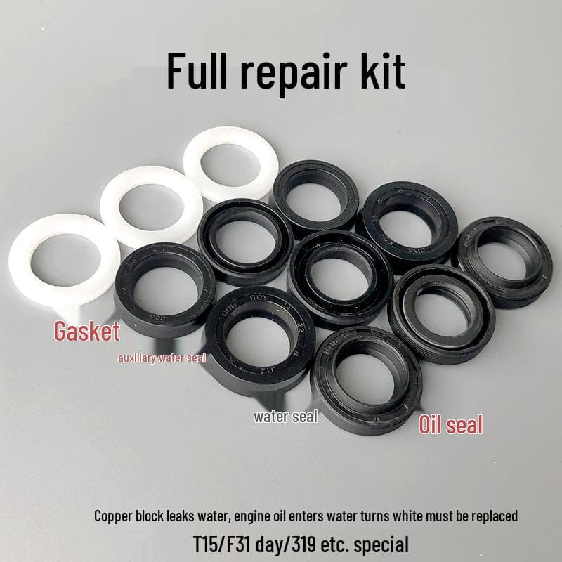 Kit di riparazione per pompa idropulitrice: Testata, Fermacarte, Guarnizione Principale, Pistone, Paraolio, Anello di Gomma Accessori