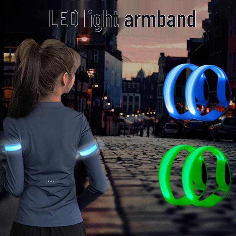 Braccialetto di Sicurezza Riflettente a LED per Sport Notturni ed Eventi blu