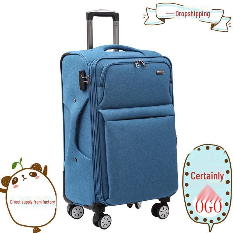 Valigia in tessuto Oxford con ruote universali, trolley in tela da 24-28 pollici per uomo violetto