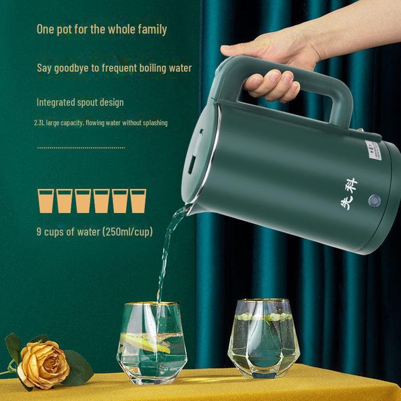 Bollitore elettrico in acciaio inossidabile Xinke con spegnimento automatico - Regalo ideale per piccoli elettrodomestici verde