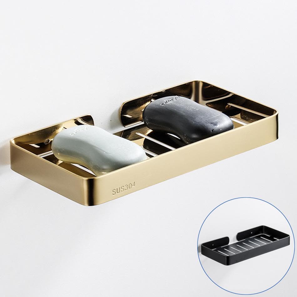 Portasapone in Acciaio Inossidabile 304 Nero Argento Spazzolato Oro Rosa Bianco Portaoggetti Doccia Porta Sapone Mensola per Cucina Toilette Bagno col