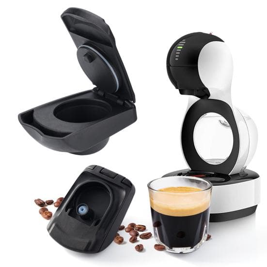Portacapsule da caffè riutilizzabile per macchina Dolce Gusto DG325 Convertitore di cialde in PP ricaricabili con vassoio a maglia fine per polvere