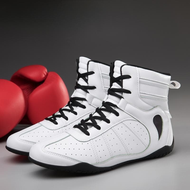 Nuove Scarpe da Wrestling Coppie Pelle Blu Bianca Uomo Donna Scarpa da Pugilato Competizione Professionale Sport da Combattimento Stivali Unisex cm bl