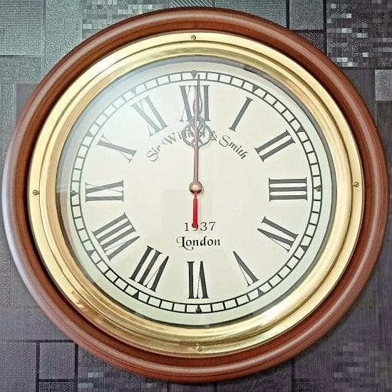 Orologio da parete in legno antico Sir William & Smith London Home Decor numeri romani