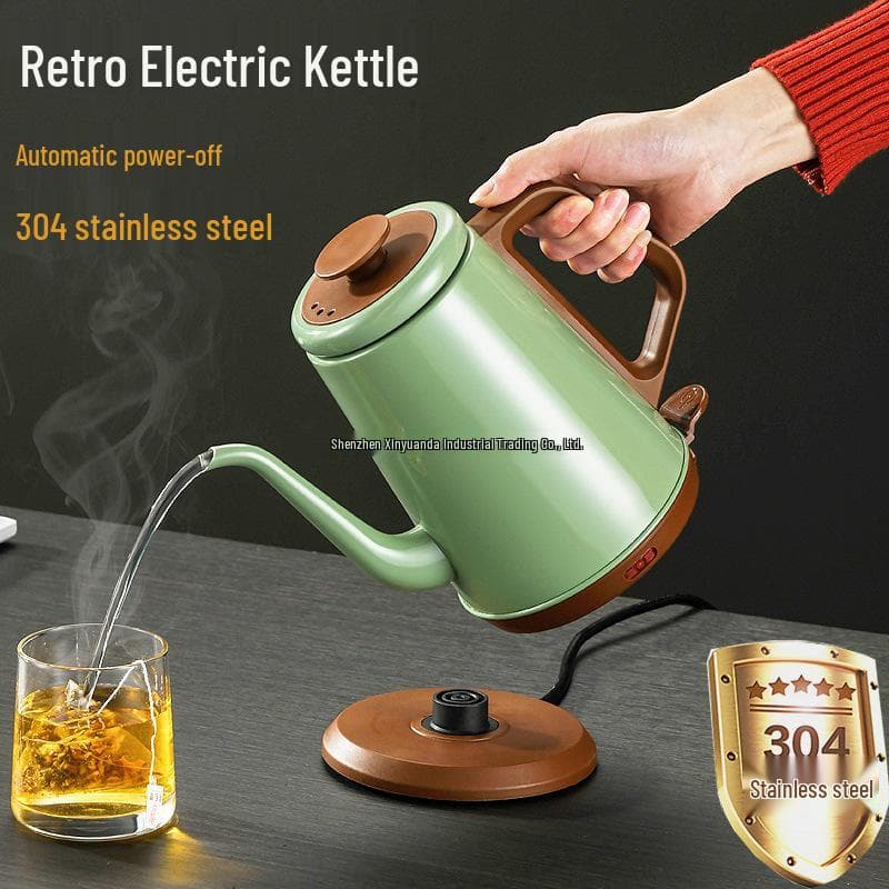Bollitore Elettrico in Acciaio Inossidabile 304 con Beccuccio Lungo per Tè e Caffè, Modello Nuovo 25 Anni