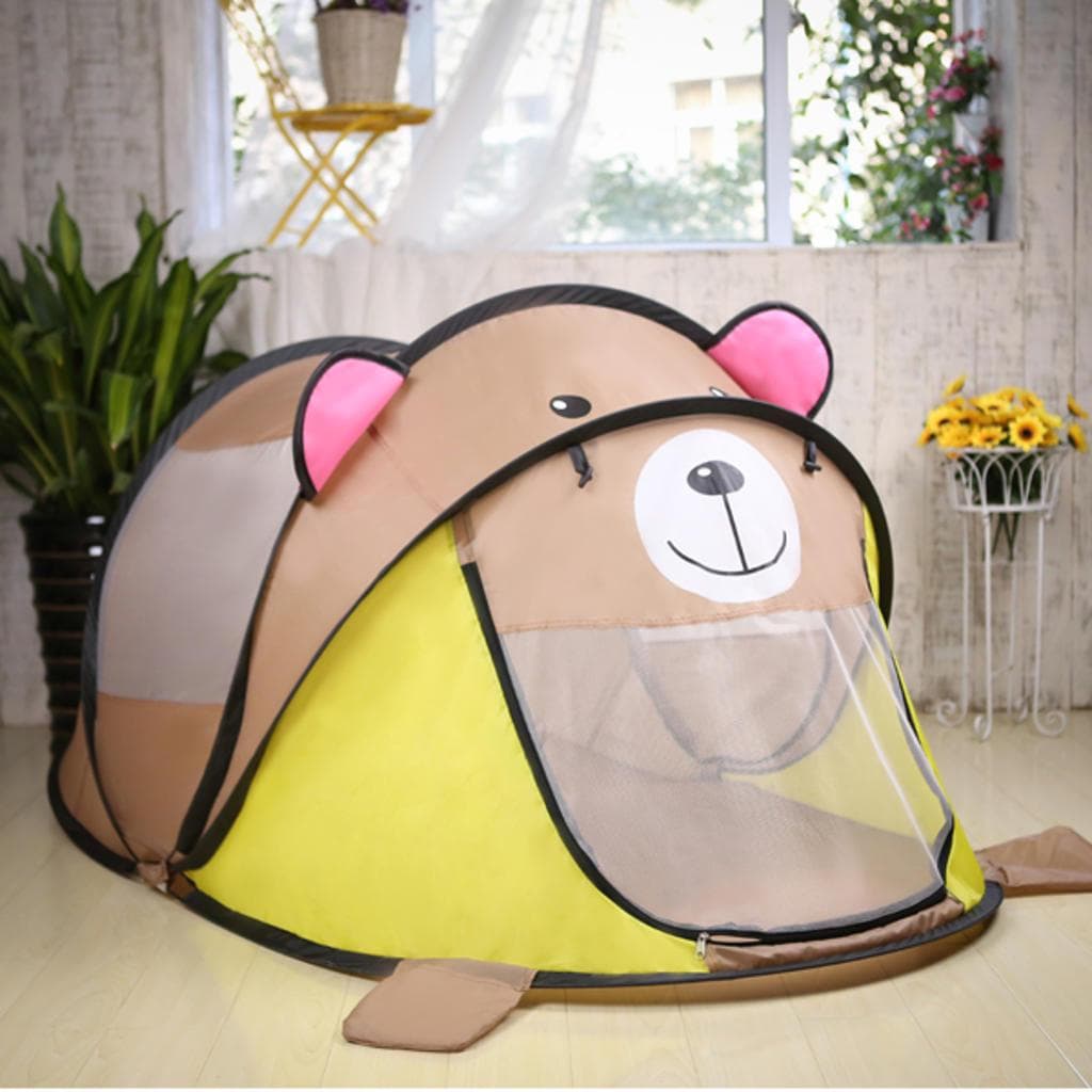 Tenda da gioco per animali dei cartoni animati Pop-up Casetta da gioco per interni ed esterni per bambini arancione
