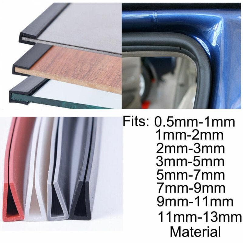 1 Metro Nuovo Bordo Guarnizione Profilo U in Gomma 0.5~13mm Protezione Bordi da Metallo Casa
