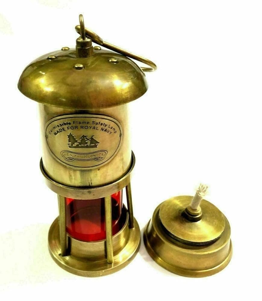 Lanterne da nave in ottone per babordo e tribordo | Lampade a olio nautiche | Lenti rosse e verdi | Replica vintage di luci da barca marittima per reg