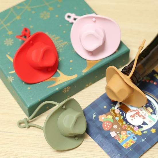 Tappo per Bottiglia di Vino Cappello da Cowboy Western in Silicone Ecologico Riutilizzabile Salvavino Multifunzionale Sigillatore per Bottiglia di Bir