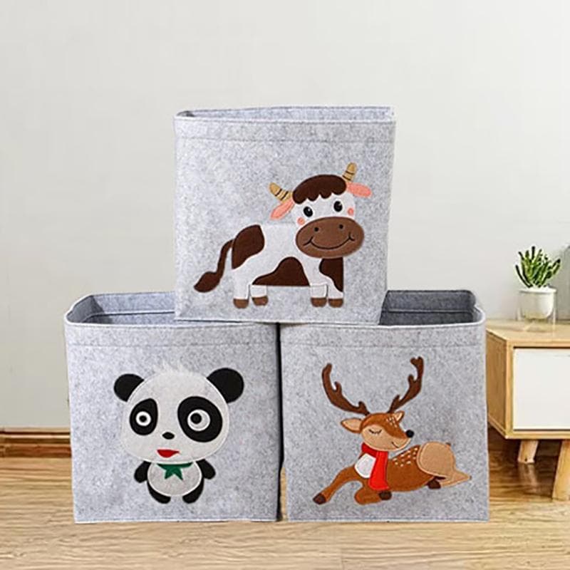 Scatola portaoggetti pieghevole a cubo per giocattoli, organizer per giocattoli per bambini, in feltro, in tessuto, per la cameretta dei bambini, con