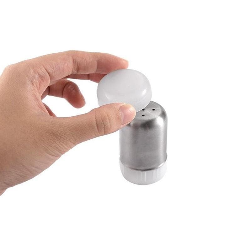 Saliera in Acciaio Inossidabile a 5 Fori Portatile Mini Bottiglia per Condimenti Con Coperchio Antipolvere Piccola Bottiglia per Pepe Vasetto per Cond