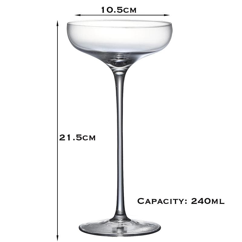 Coppia di Bicchieri da Cocktail Extra Alti 2 Pezzi 240ML Bicchiere Martini Set di 2 Bicchieri da Bar