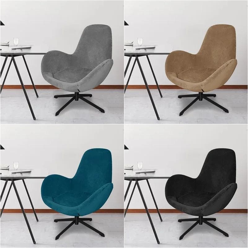 1 pz Velluto Girevole Bracciolo Schienale Curvo Fodere per Sedia Elasticizzate Wingback Fodera per Sedia da Pranzo Soggiorno Ufficio Domestico Protezi