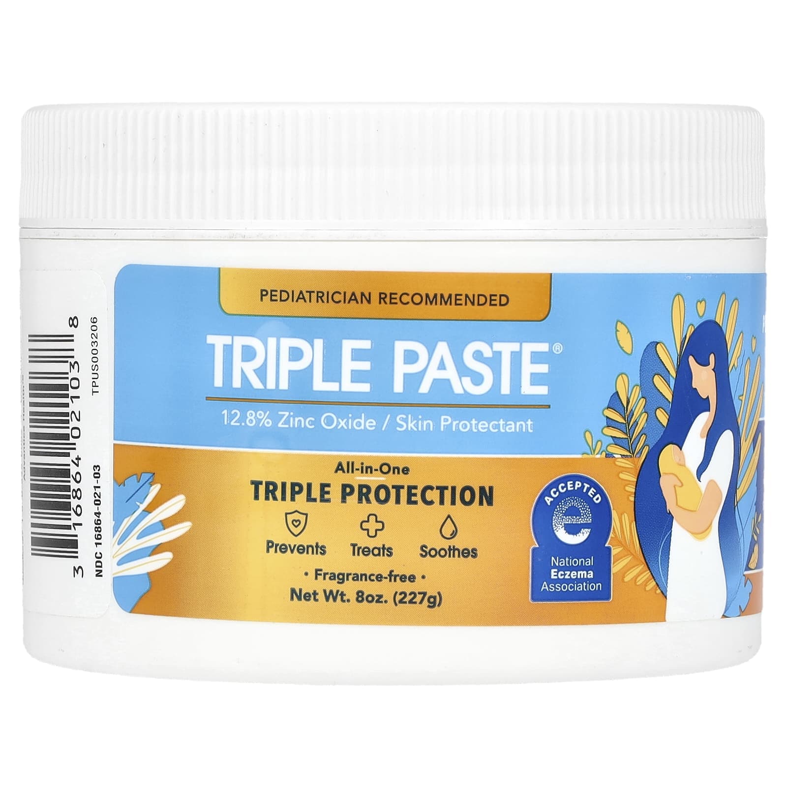 Triple Paste, crema per dermatite da pannolino all'ossido di zinco, senza profumo, 227 g (8 once)