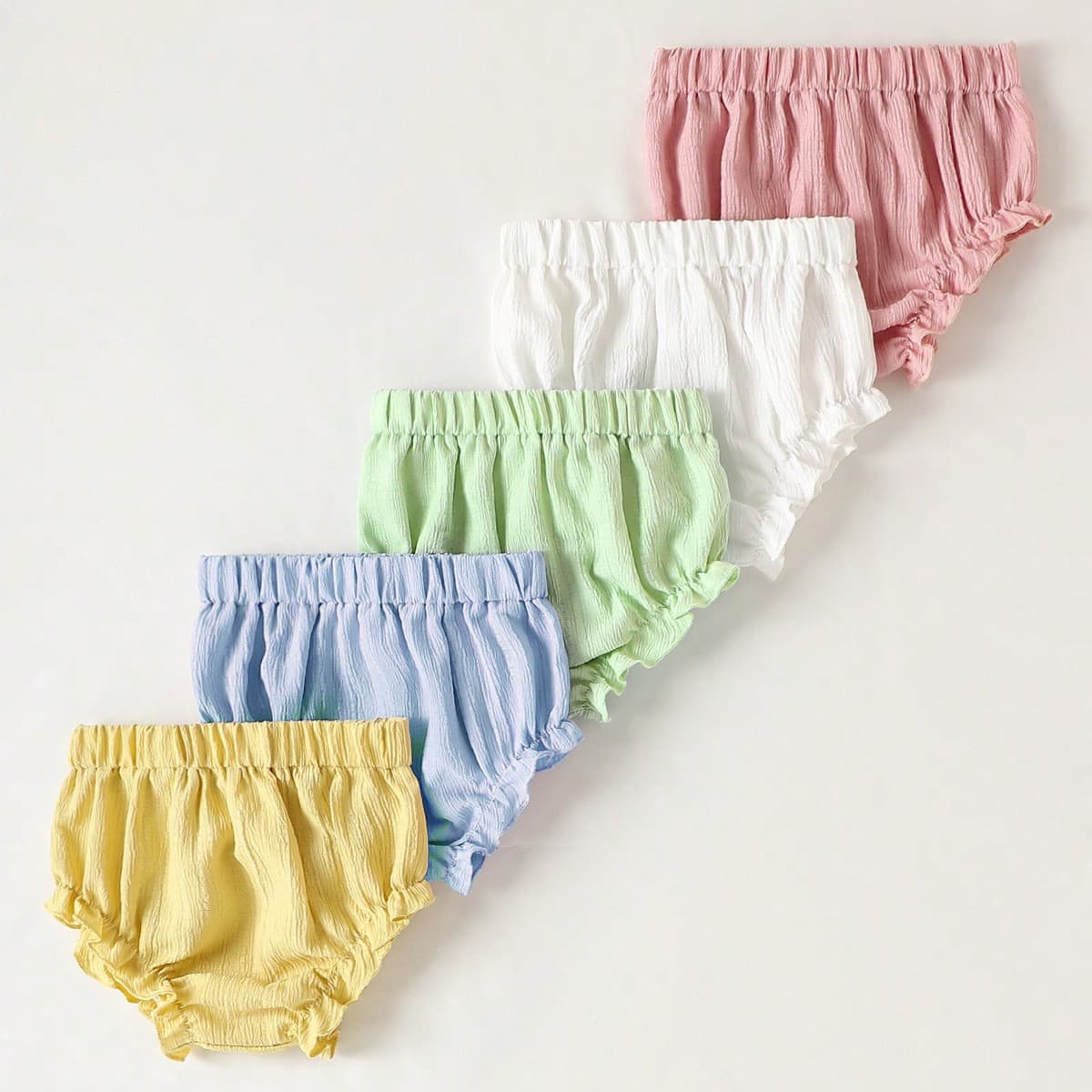 5 pezzi Pannolino copri pannolino leggero estivo per bambine con design morbido e carino per il comfort del movimento del bambino (senza pannolino, ma