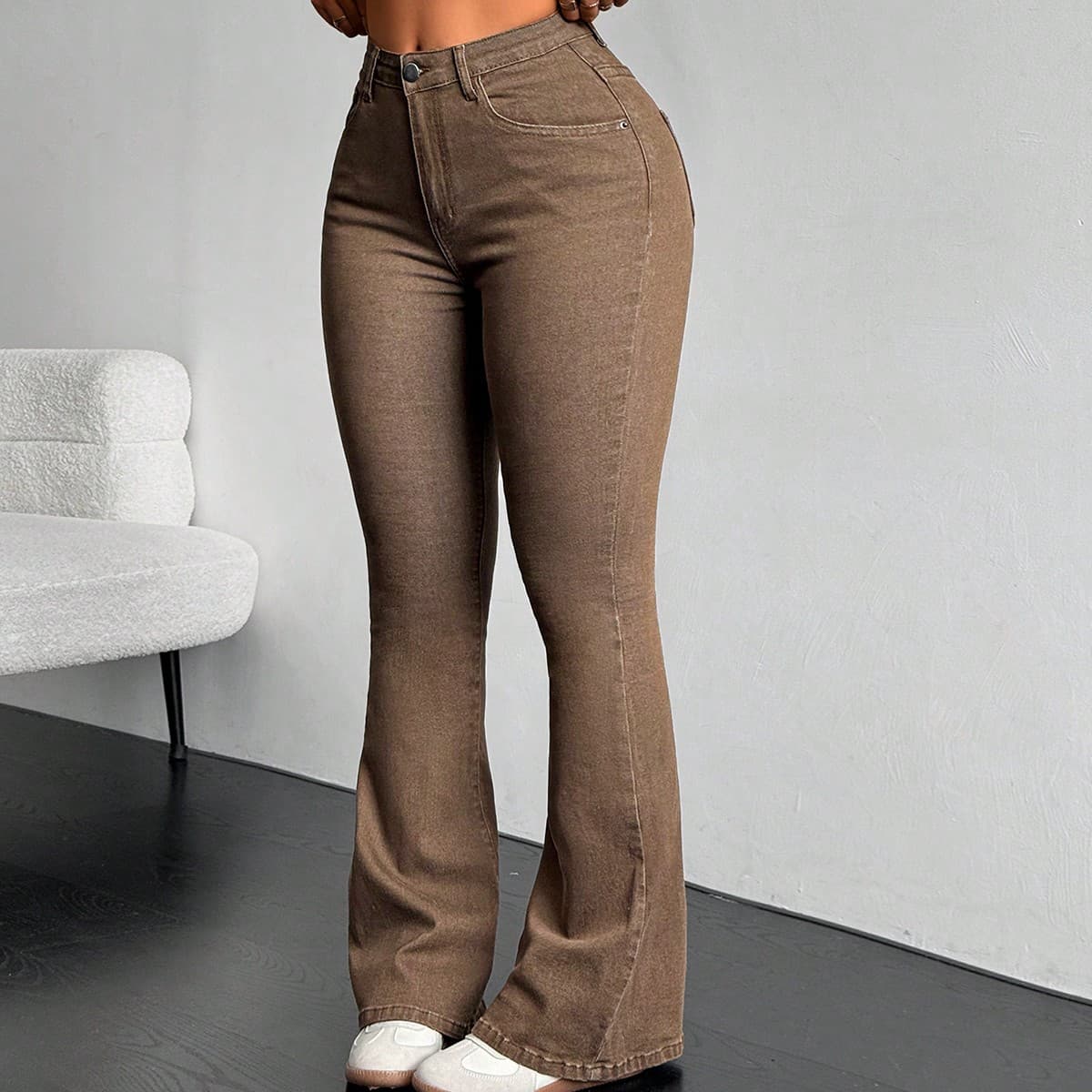 Jeans Svasati Casual Da Donna Con Tasche Laterali