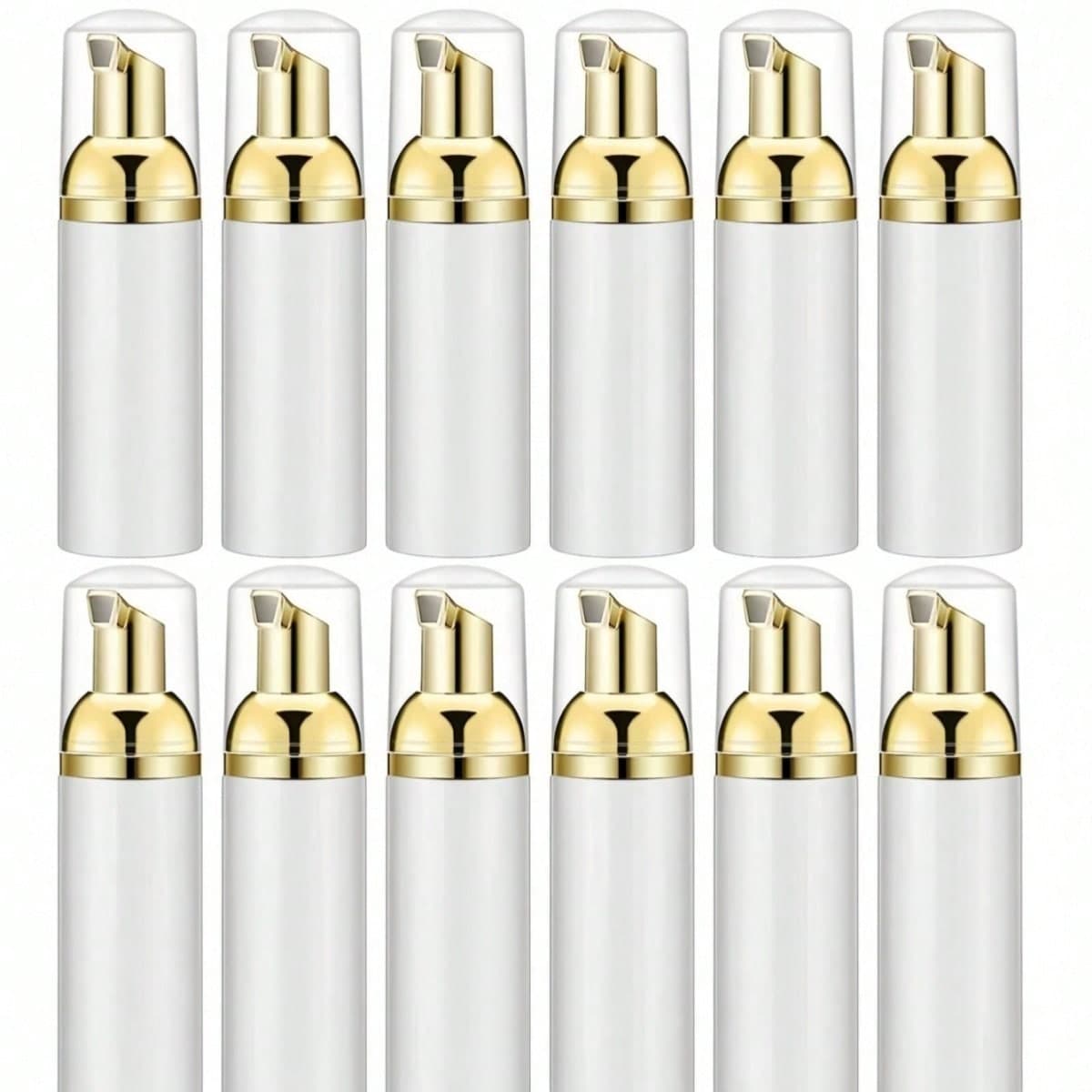 12 pezzi Bottiglie di schiuma di sapone vuote da 59ml, dispenser a schiuma per sapone per le mani, shampoo per ciglia, gel doccia, regalo per vacanze,