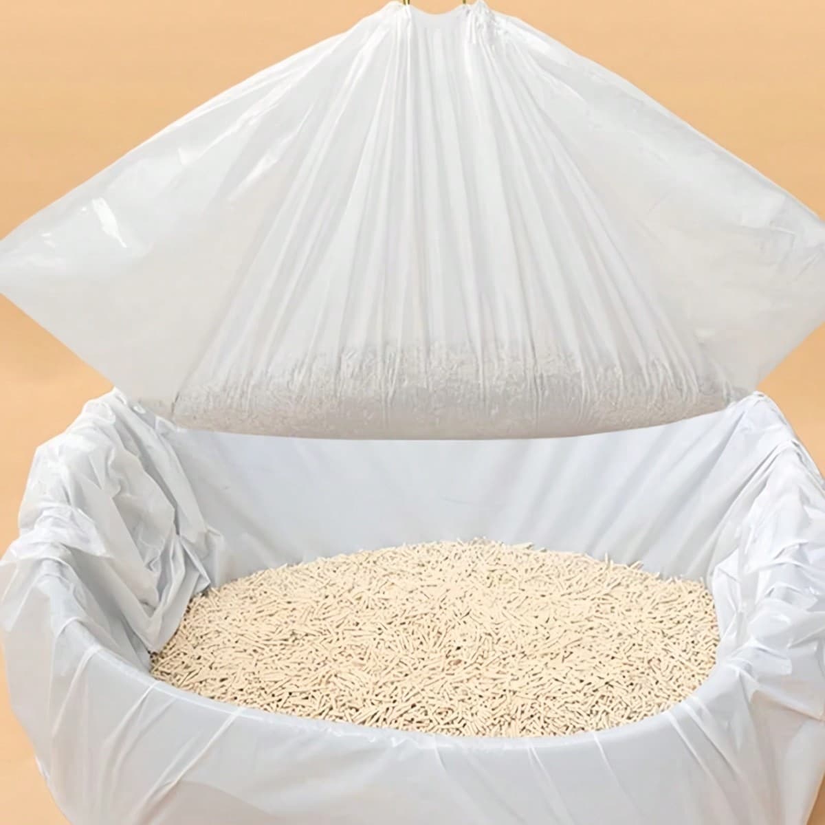 10 pezzi di sacchetti a cordoncino extra large per rifiuti di lettiera gatti a prova di odore, resistenti agli strappi, con controllo degli odori,