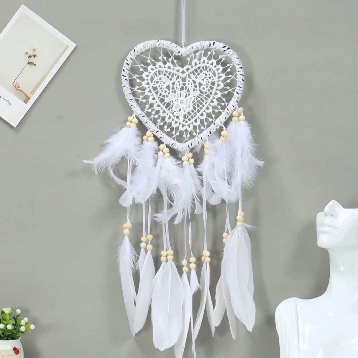 Decorazione acchiappasogni a forma di cuore vuoto, acchiappasogni da appendere come ciondolo, decorazione da appendere per matrimoni