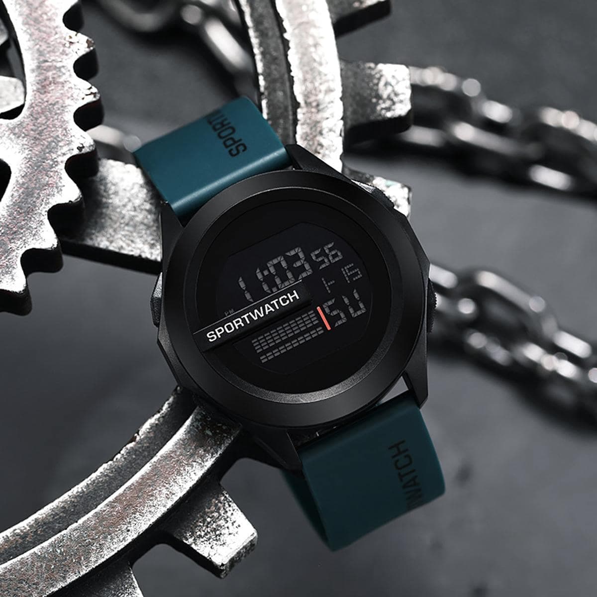 1 pezzo Orologio elettronico multifunzione da uomo, stile tech-fashion, cool, per sport all'aperto