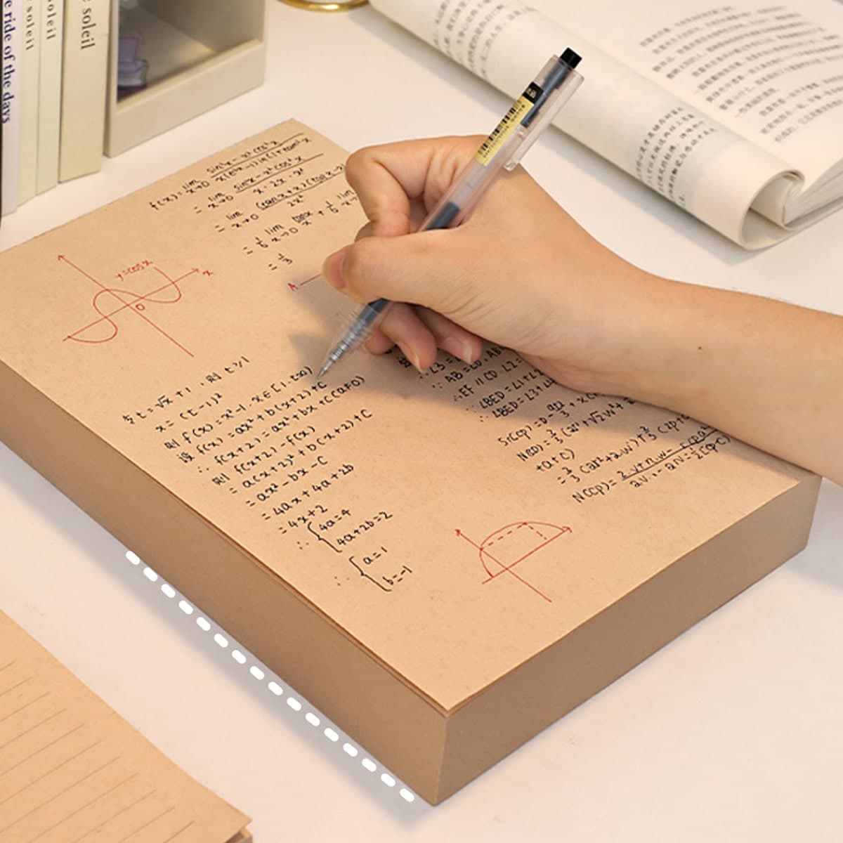 1 Taccuino con 320 fogli di carta da disegno in polpa di legno, colore beige neutro, protezione per gli occhi, spessa, per studenti, esami, disegno,