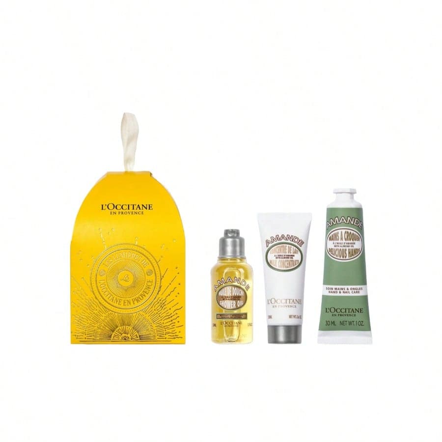 Almond Ornamentl Body Care Travel Set – Sweet Almond Scent, Deep Hydration For Dry Skin, Smoothing Body Care Essentials, Perfect For Holiday