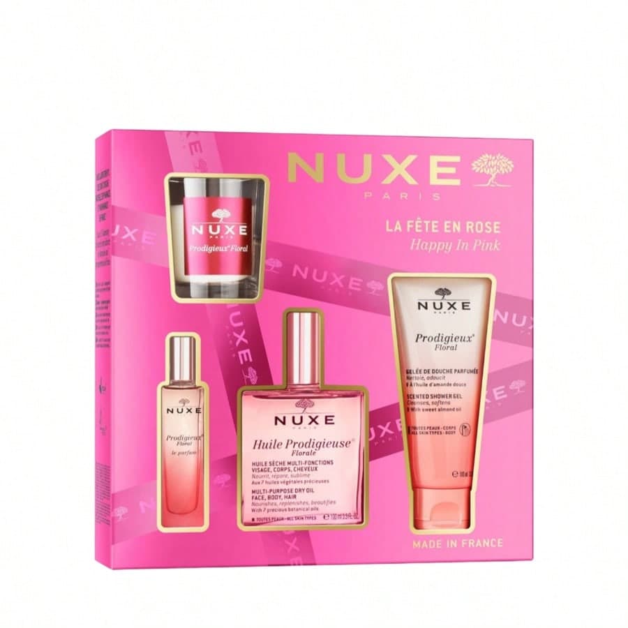 Happy In Pink Fragrance & Skincare Gift Set – Skincare Gift Set, Hydrating, For Women, Floral, Pink, Vitamin E, Suitable For Daily Skincare Routine