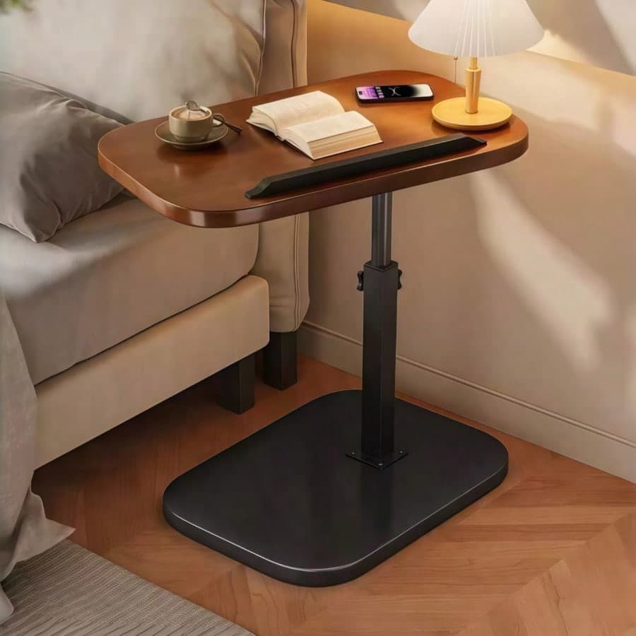 Tavolino da caffè con piano sollevabile su ruote - Tavolino laterale regolabile e mobile per divano, camera da letto, spazi ridotti, facile da
