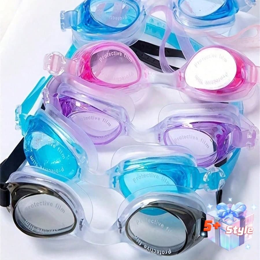 1/3 Occhialini da nuoto, comodi e con doppia guarnizione, cinturino elastico in silicone, impermeabili, per uomo e donna, anti-appannamento e senza