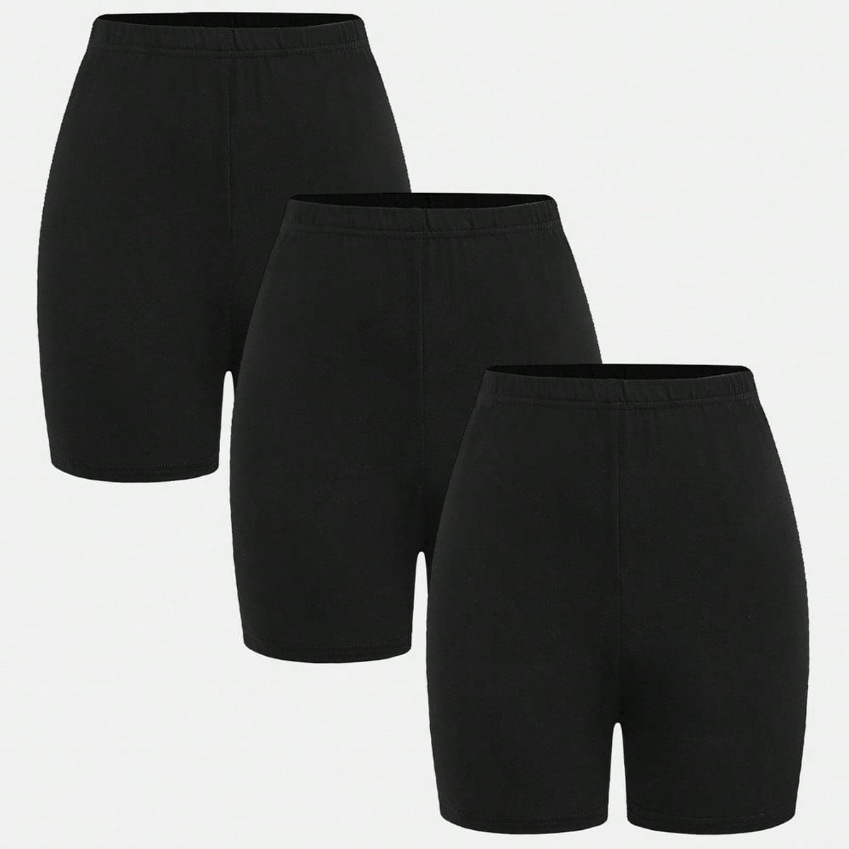 3 pezzi/set Leggings casual/da casa/versatili, pantaloncini da ciclista e pantaloni alla caviglia per ragazze adolescenti, nero, acquista 1 e ottieni