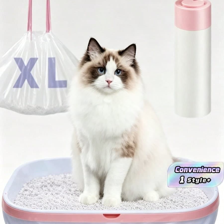 Grandi sacchetti per rifiuti per animali domestici con coulisse, autosigillanti, rinforzati, per la pulizia della lettiera, sacchetti per lettiera per