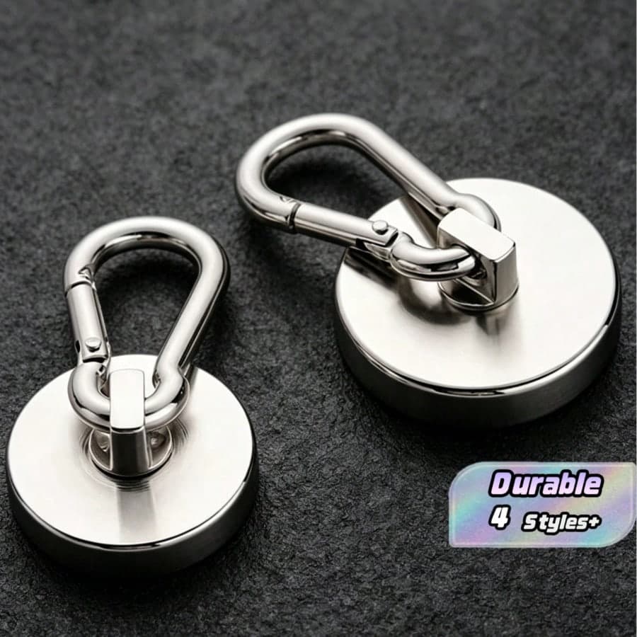 1 pezzo/2 pezzi Ganci magnetici resistenti con molletta rapida - Magneti al neodimio da 8 libbre, design rotante, adatti per barbecue, cucina, garage