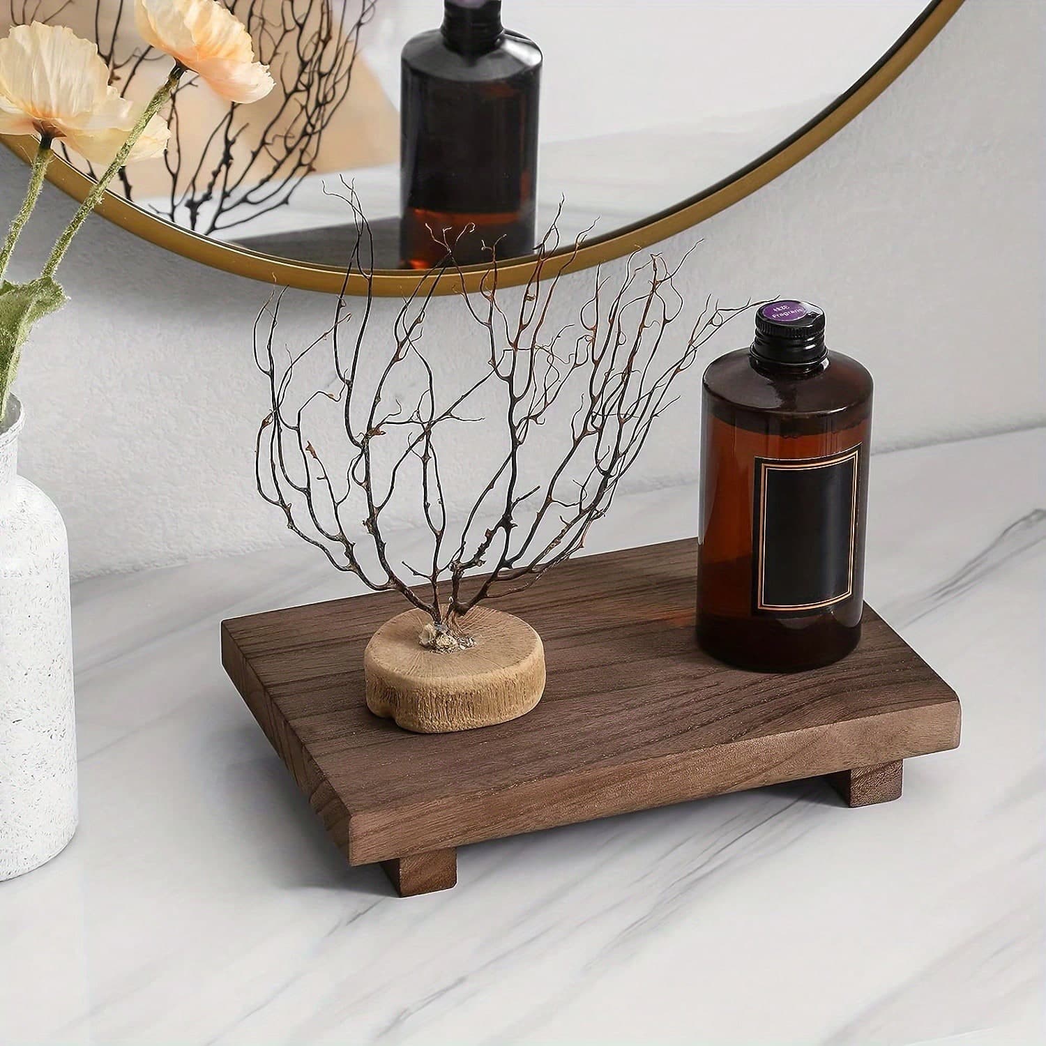 1 pezzo Vassoio per mobile da bagno, toletta, espositore domestico, vassoio portaoggetti, portasaponetta minimalista, portavaso per piante, adatto per