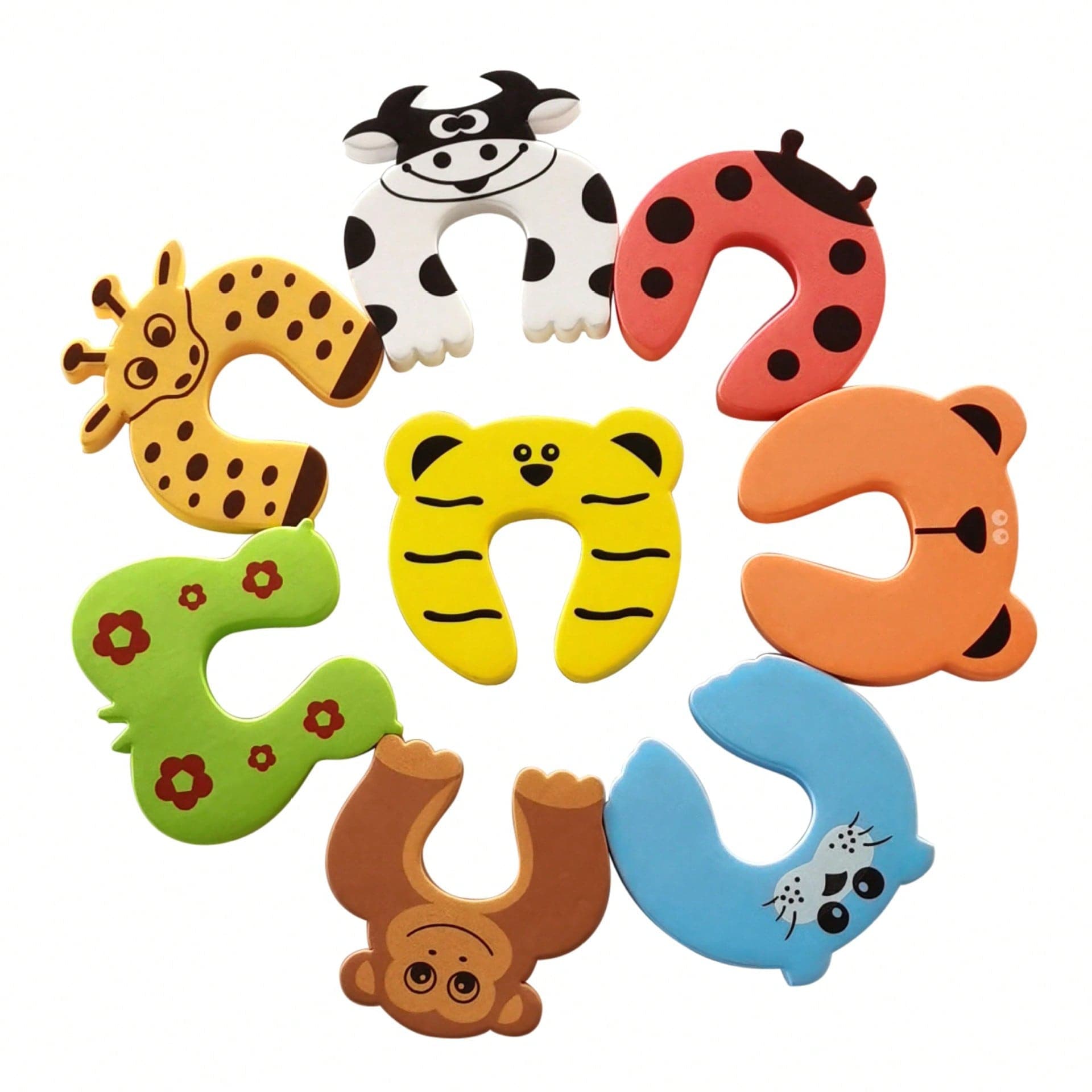1/8 Confezione Protezione porta per bambini, Protezione porta antischiacciamento con motivo cartoni animati per bambini, Paraurti per porta in schiuma