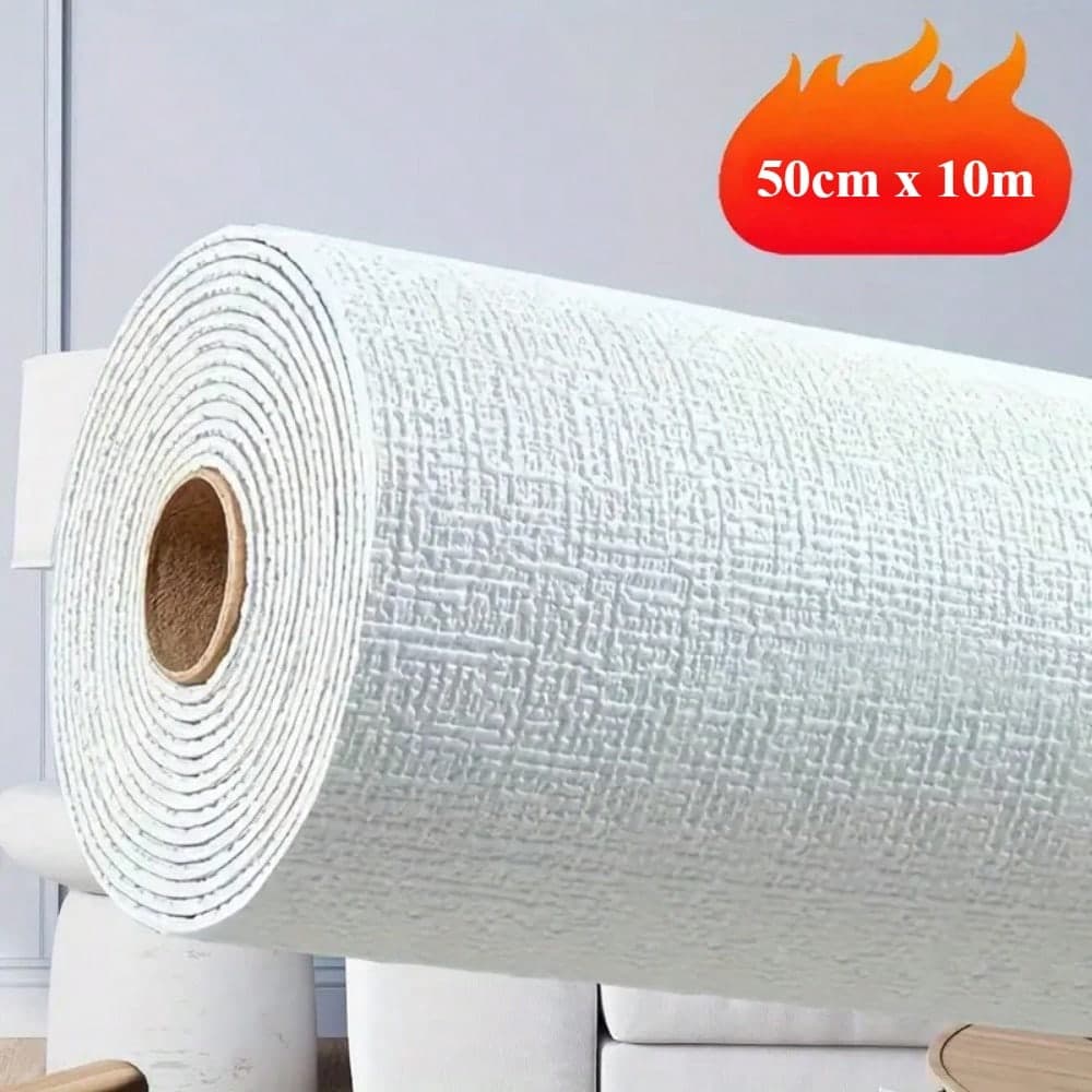 1 Rotolo di Carta da Parati Autoadesiva Texturizzata con Effetto Spugna Ispessita, Impermeabile e Rimovibile, Adatta per la Decorazione delle Pareti,