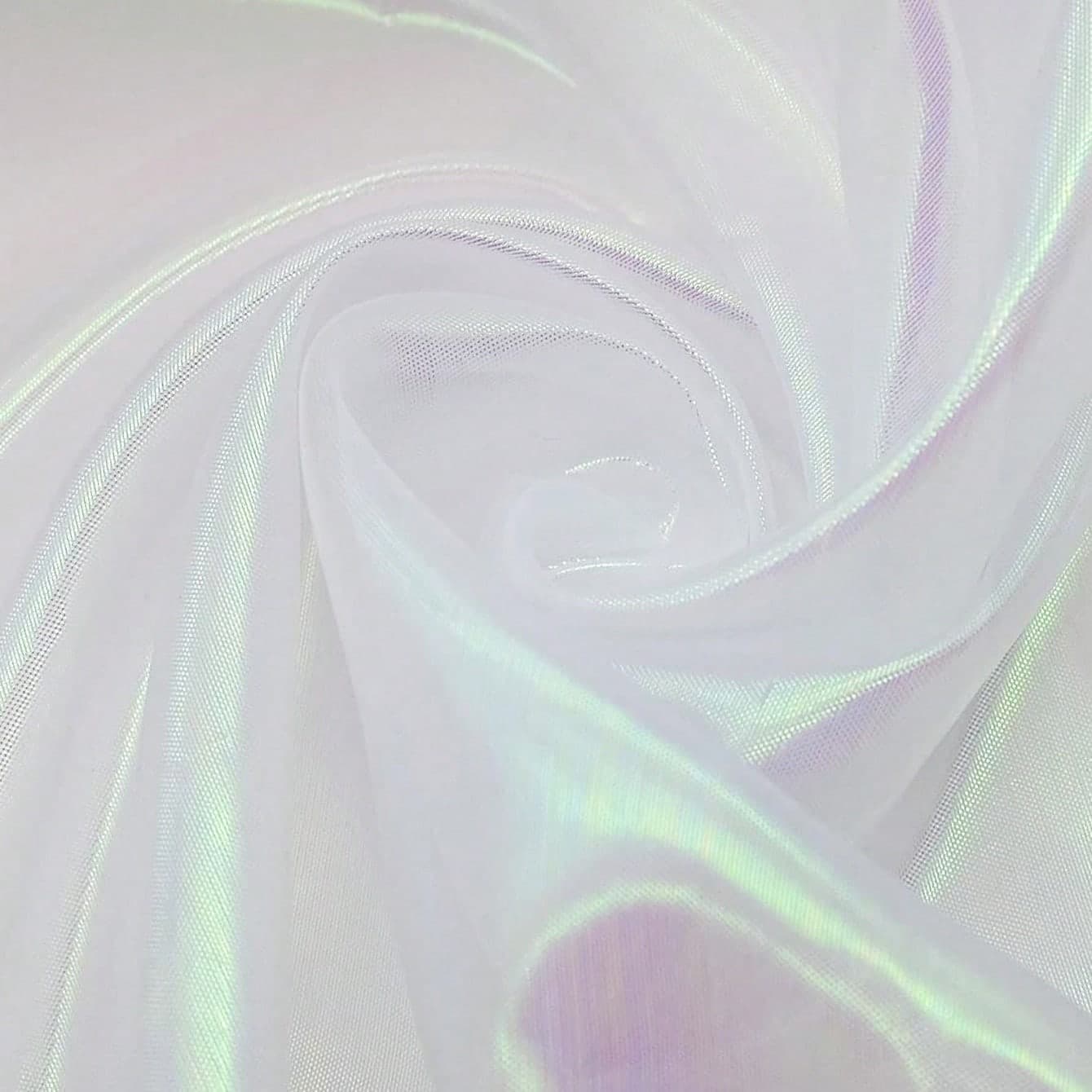 1 pezzo di tessuto di organza trasparente arcobaleno, materiale da cucire pre-tagliato, tessuto tulle olografico magico, per performance di palco,
