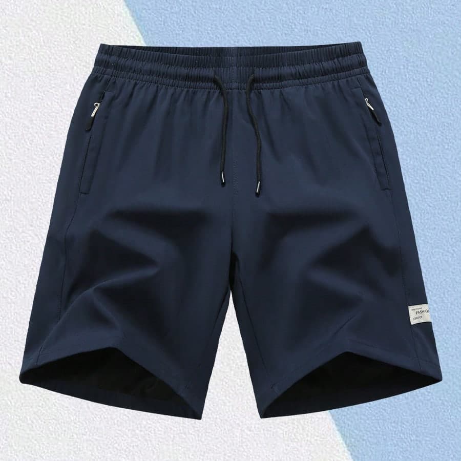Pantaloncini estivi da uomo ad asciugatura rapida, pantaloncini sportivi casual con tasche con zip, colore unito, traspiranti e confortevoli, adatti
