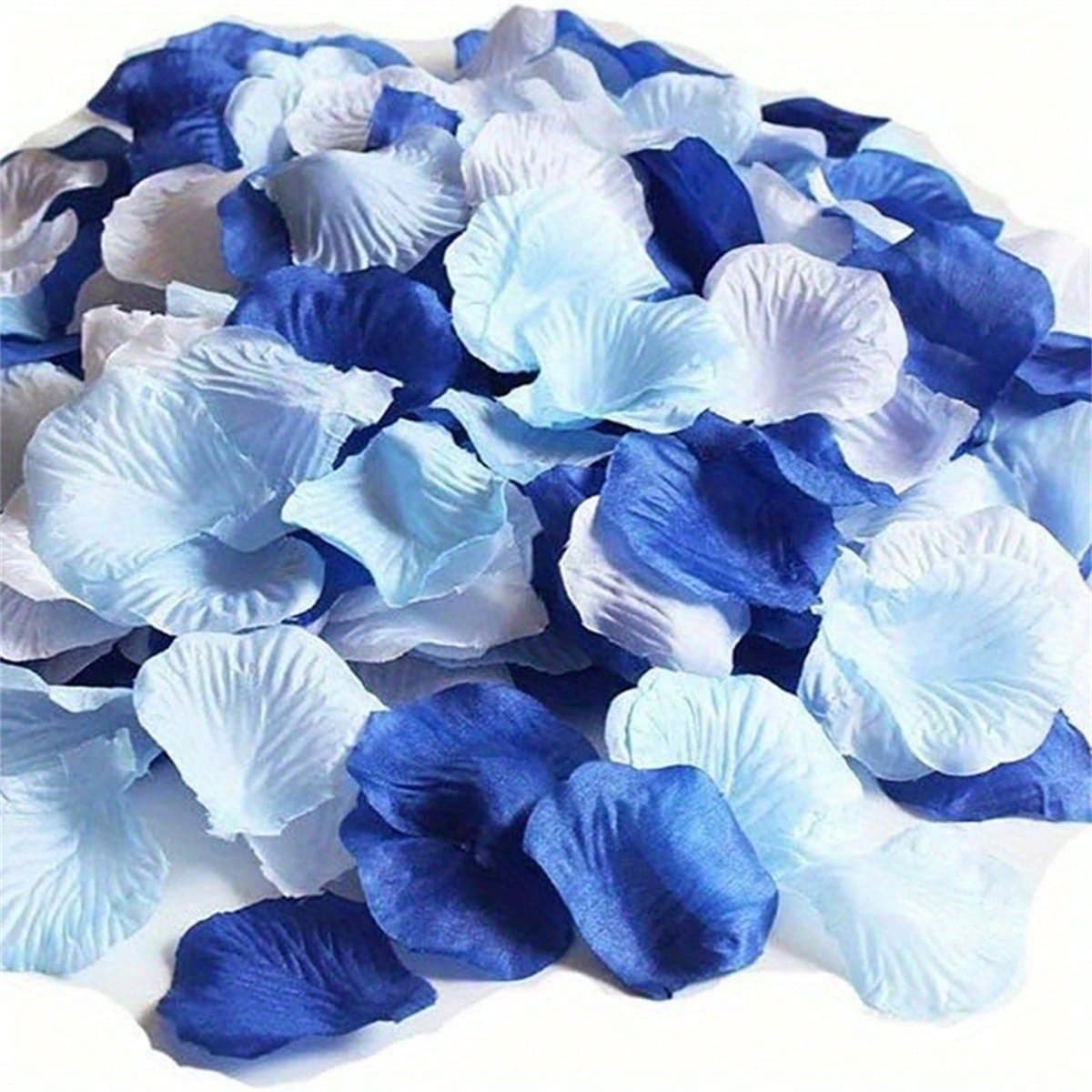 300/600/900 pezzi di petali di rose artificiali misti blu e bianchi, adatti per matrimoni, addii al nubilato, feste, decorazione di vialetti,